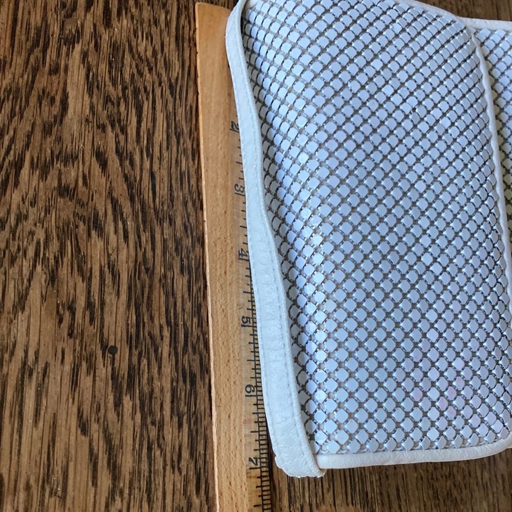 WHITING and DAVIS INT’L wh. enamel pieced metal clutch or shoulder bag $59 - Picture 4 of 12